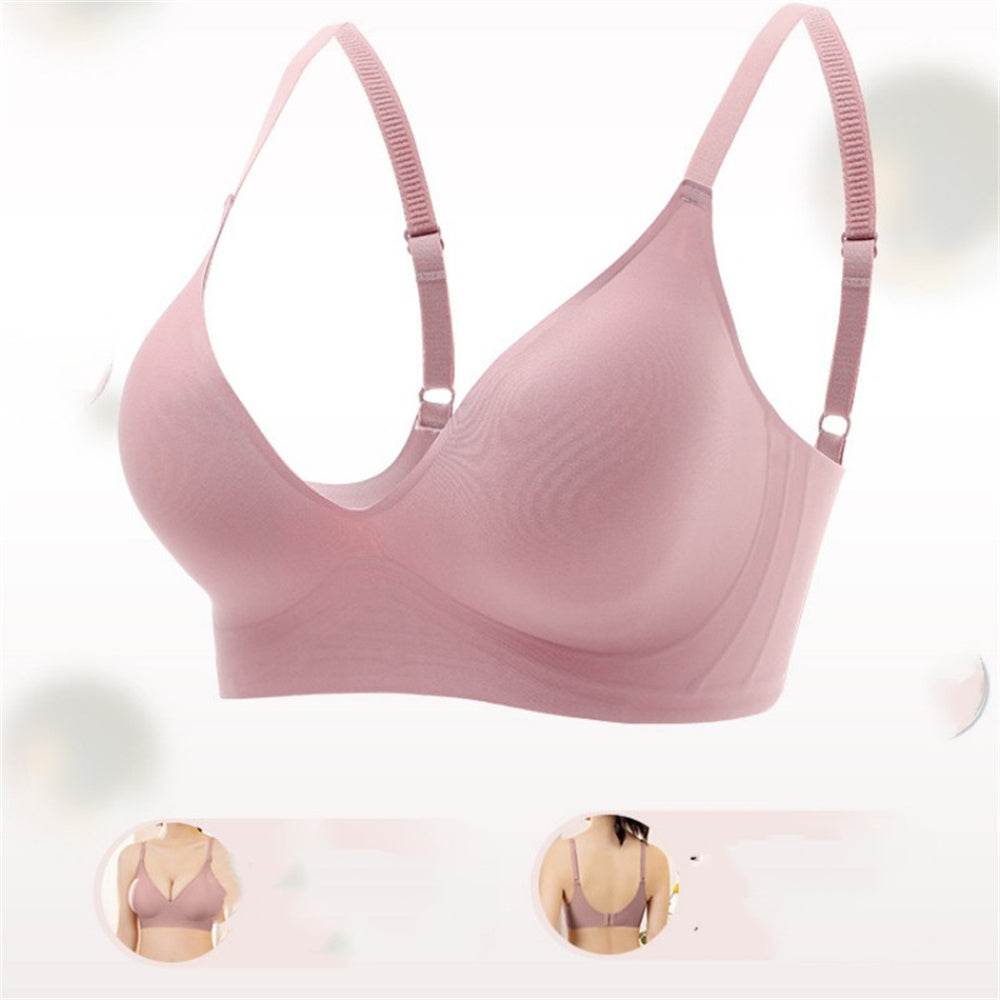 Korean Naked Extended Bra Set Ladies' Traceless Rim-free Underwear Thickened Small Breasts Gathering - MYLUXURY LANE ENTERPRISE