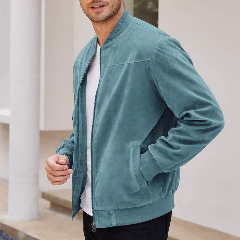 Men's Suede Solid Color Casual Retro Jacket - MYLUXURY LANE ENTERPRISE