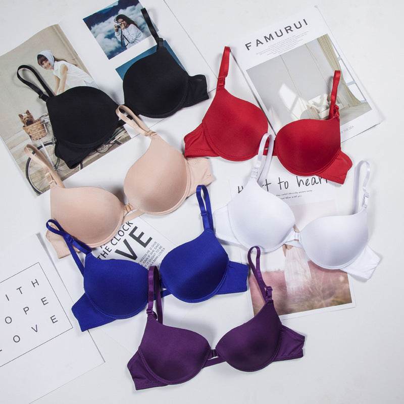 Women's Big Cup Bra Simple Push Up Concentrated Glossy Buckled Front And Shaped Back - MYLUXURY LANE ENTERPRISE