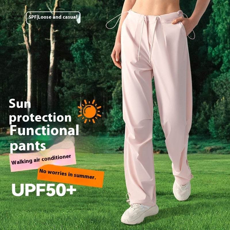 Women's Fashionable Loose Drooping Straight-leg Pants Breathable Trousers - MYLUXURY LANE ENTERPRISE