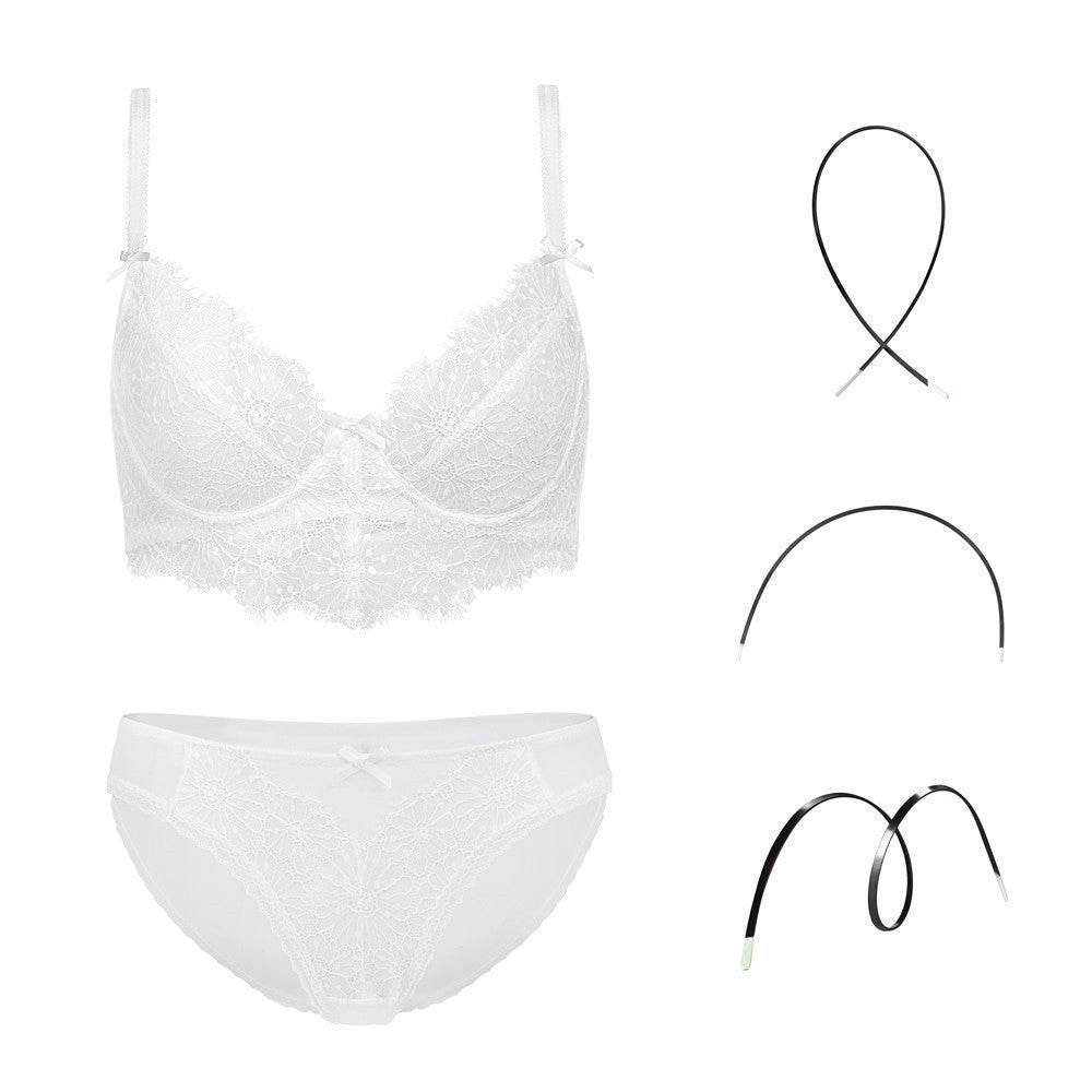 Fashion Transparent Women Bra And Panties Set Embroidery Lingerie Plus - MYLUXURY LANE ENTERPRISE