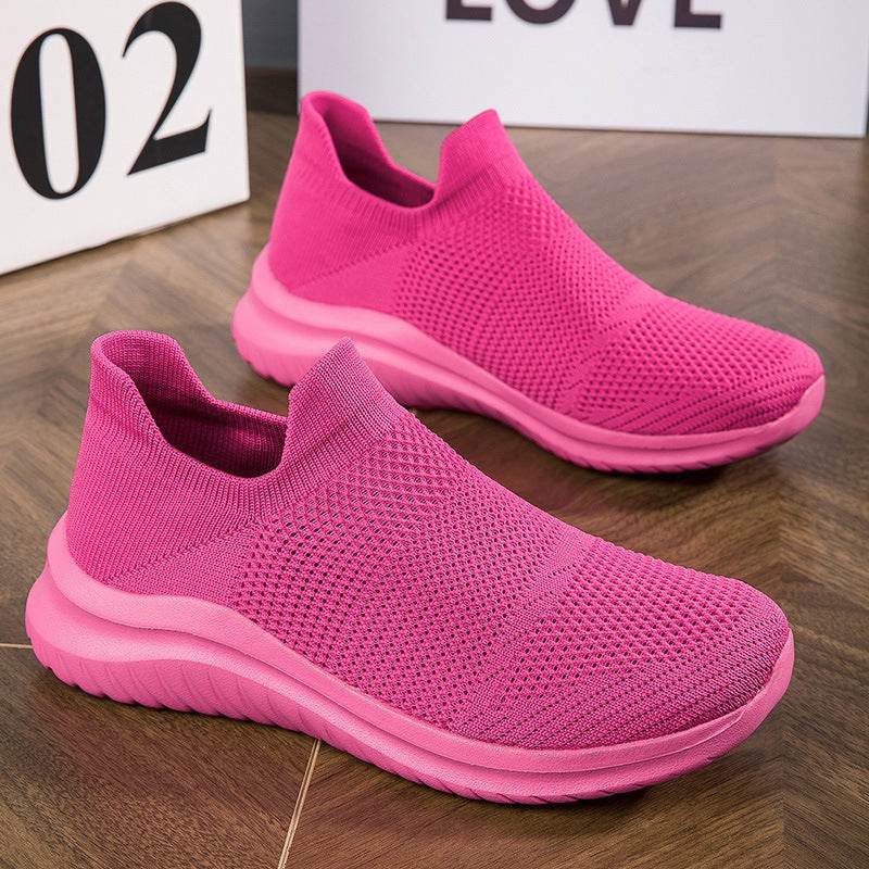Flying Woven Women's Shoes Mesh Shoes Plus Size Casual Mesh Sneaker - MYLUXURY LANE ENTERPRISE