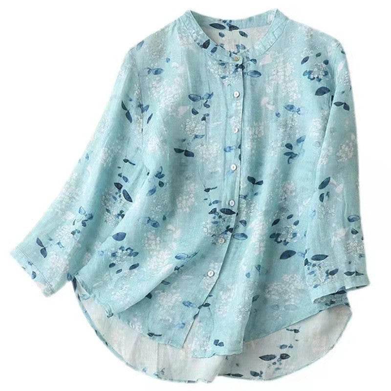 Women's Retro Loose Casual Long Sleeves Top Cotton And Linen Shirt - MYLUXURY LANE ENTERPRISE
