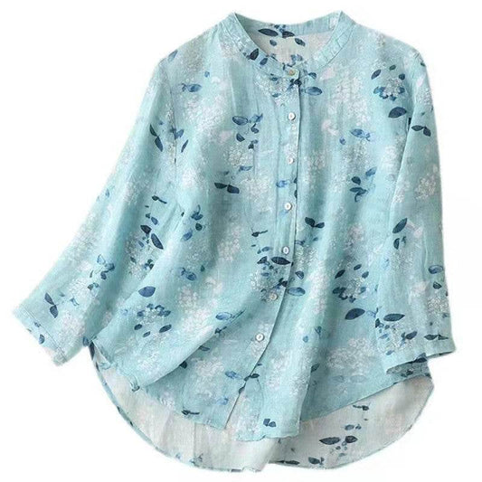 Women's Retro Loose Casual Long Sleeves Top Cotton And Linen Shirt - MYLUXURY LANE ENTERPRISE