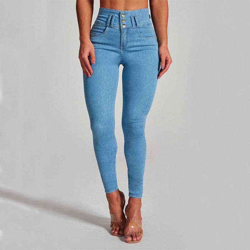 High Waist Jeans Women's Skinny Trousers Tight Stretch Shaping And Hip Lifting Pants - MYLUXURY LANE ENTERPRISE