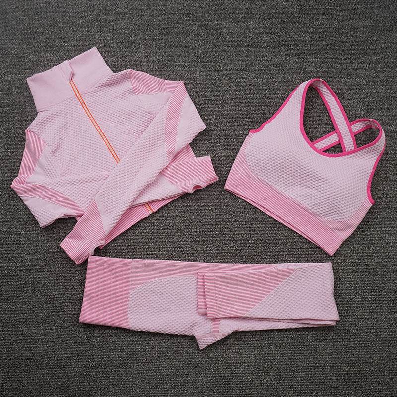 Three-piece Stretch Fitness Pants Sports Yoga Suit - MYLUXURY LANE ENTERPRISE