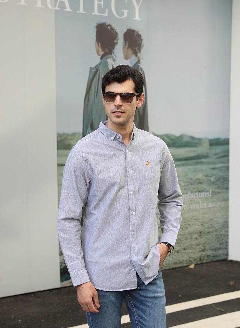 Casual Long-sleeved Shirt Plus Size Men - MYLUXURY LANE ENTERPRISE