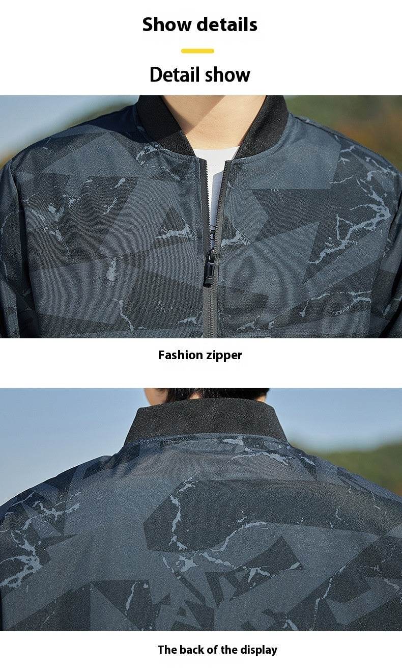 Men's Jacket Stand Collar Casual Baseball Uniform Thin Camouflage Jacket - MYLUXURY LANE ENTERPRISE