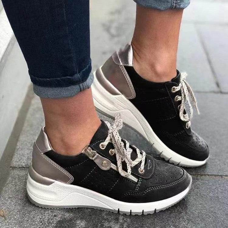 Fashion Lace-up Sneakers Women Cozy Tinck-soled Sports Shoes - MYLUXURY LANE ENTERPRISE