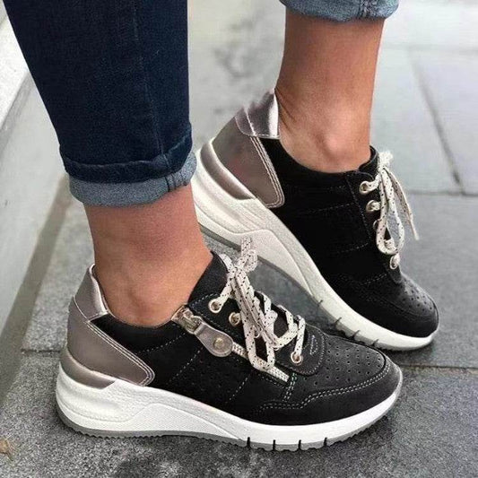 Fashion Lace-up Sneakers Women Cozy Tinck-soled Sports Shoes - MYLUXURY LANE ENTERPRISE