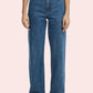 Smokey Blue Denim Loose Fit Straight Jeans for Women - MYLUXURY LANE ENTERPRISE