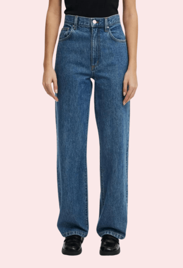 Smokey Blue Denim Loose Fit Straight Jeans for Women - MYLUXURY LANE ENTERPRISE