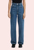 Smokey Blue Denim Loose Fit Straight Jeans for Women - MYLUXURY LANE ENTERPRISE