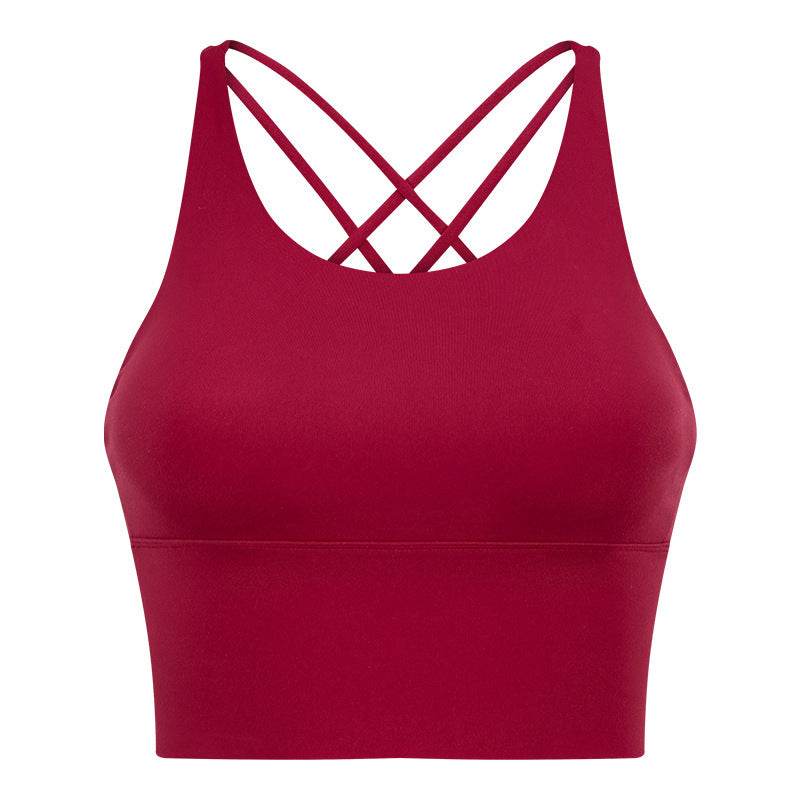High Strength Push Up Yoga Bra Spaghetti Strap Cross Beauty Back Workout Exercise Underwear - MYLUXURY LANE ENTERPRISE