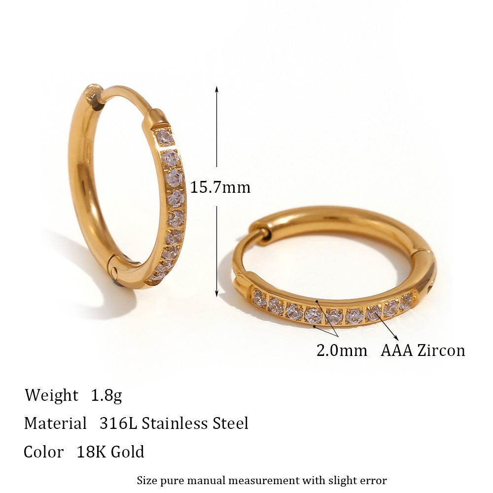 Special Interest Light Luxury Design Rounded Edge Zircon Earrings - MYLUXURY LANE ENTERPRISE
