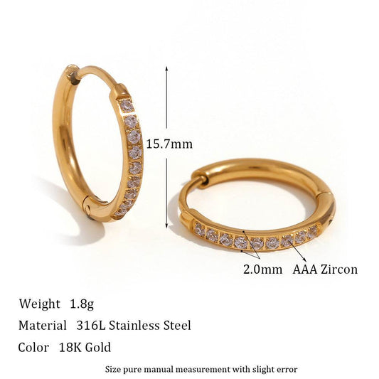 Special Interest Light Luxury Design Rounded Edge Zircon Earrings - MYLUXURY LANE ENTERPRISE