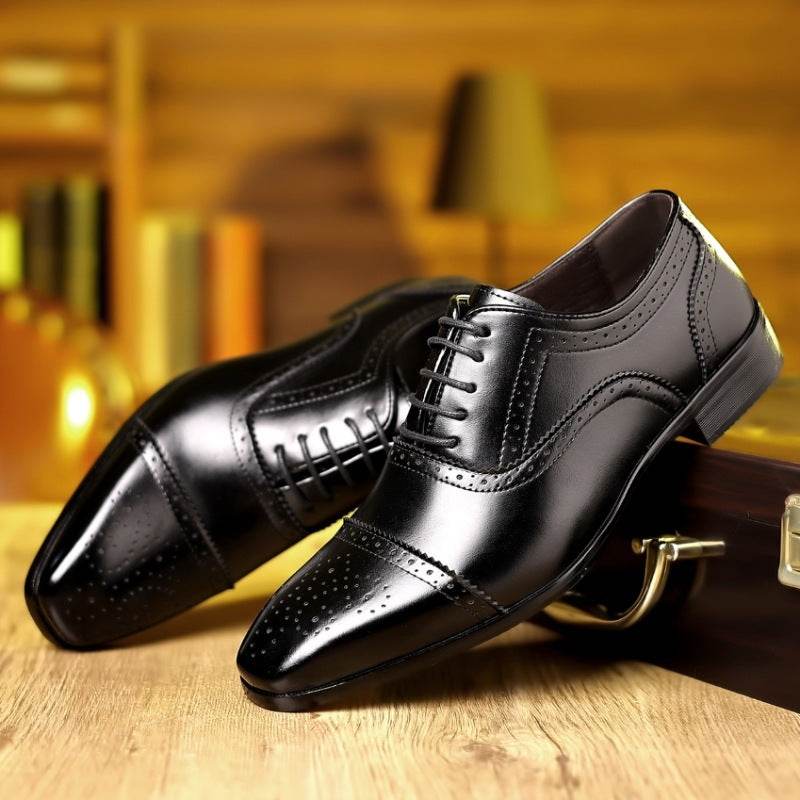 Plus Size Men's Business Formal British Pointed Leather Shoes - MYLUXURY LANE ENTERPRISE