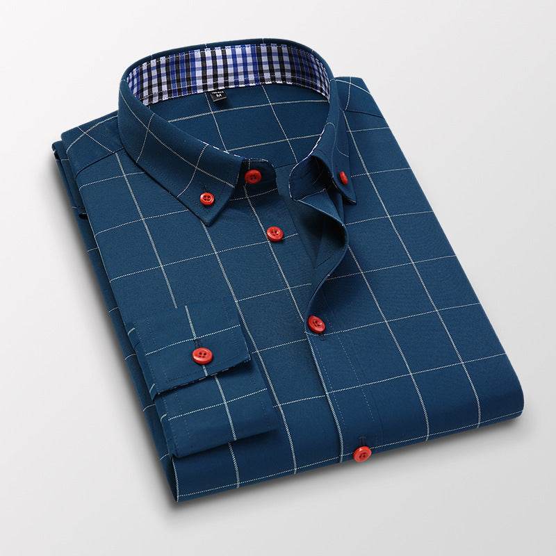Fall Men's Shirts Long Sleeve Casual Slim Fit - MYLUXURY LANE ENTERPRISE