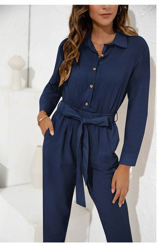 Lapel Fashion Temperament High-waisted Cropped Trousers - MYLUXURY LANE ENTERPRISE