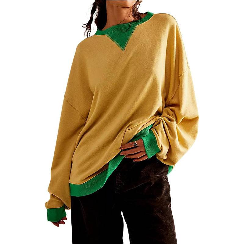 Loose Casual Contrast Color Sweater For Women - MYLUXURY LANE ENTERPRISE