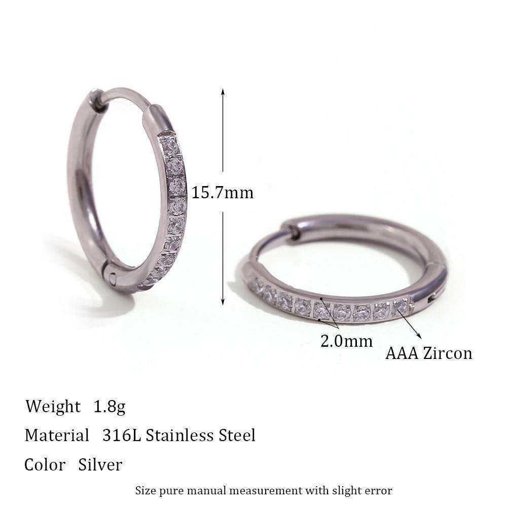 Special Interest Light Luxury Design Rounded Edge Zircon Earrings - MYLUXURY LANE ENTERPRISE