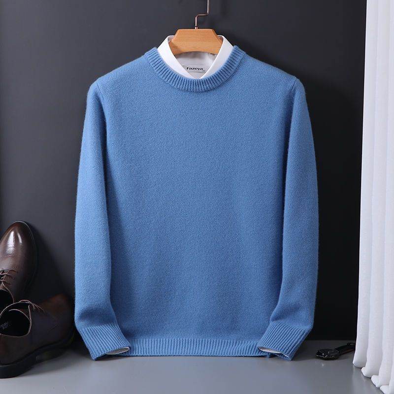 Round Neck Sweater Men's Loose Oversized Knit Bottoming Shirt - MYLUXURY LANE ENTERPRISE