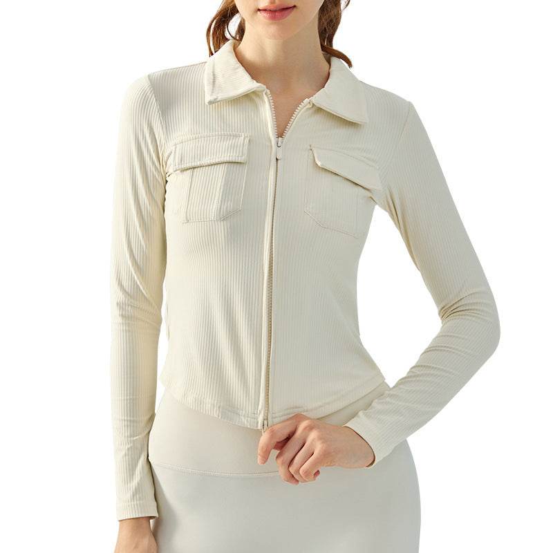 Women's Fashion Simple Lapel Workwear Yoga Jacket - MYLUXURY LANE ENTERPRISE