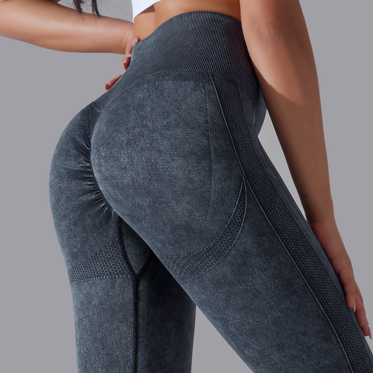 Knitted Seamless Yoga Pants Running Sports Fitness High Waist Butt Lifting Leggings Womens Clothing - MYLUXURY LANE ENTERPRISE