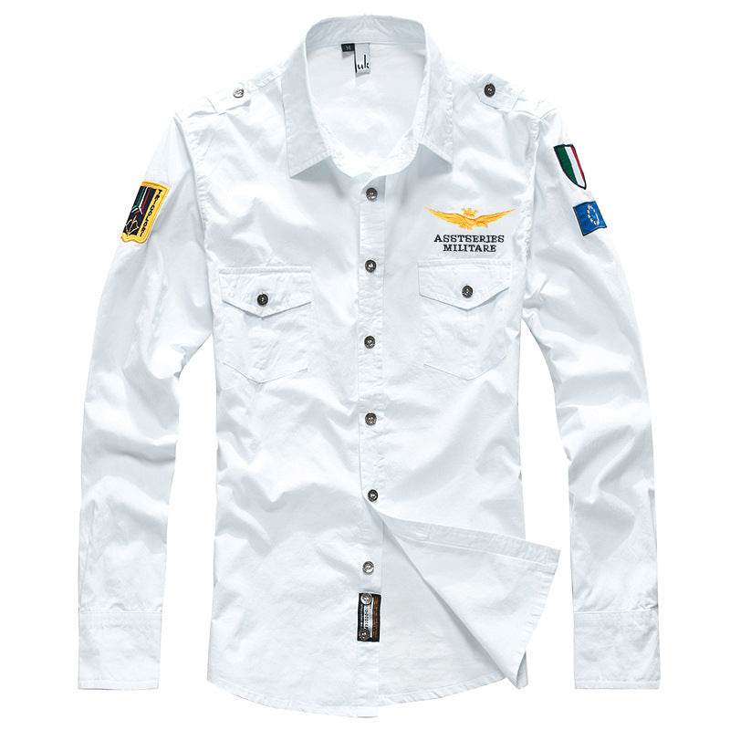 Men's Long-sleeved Shirt Men's Embroidered - MYLUXURY LANE ENTERPRISE
