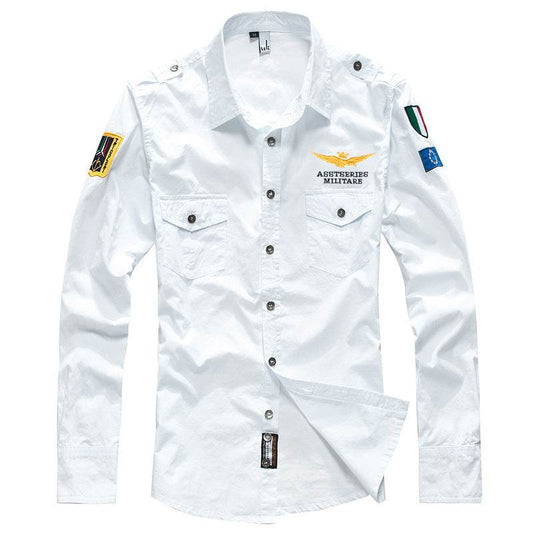 Men's Long-sleeved Shirt Men's Embroidered - MYLUXURY LANE ENTERPRISE