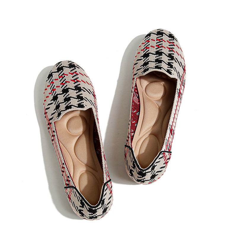 Pumps Round Head Woven Shallow Mouth Flying Woven Women's Flat Bottom - MYLUXURY LANE ENTERPRISE