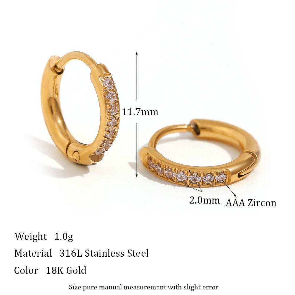 Special Interest Light Luxury Design Rounded Edge Zircon Earrings - MYLUXURY LANE ENTERPRISE