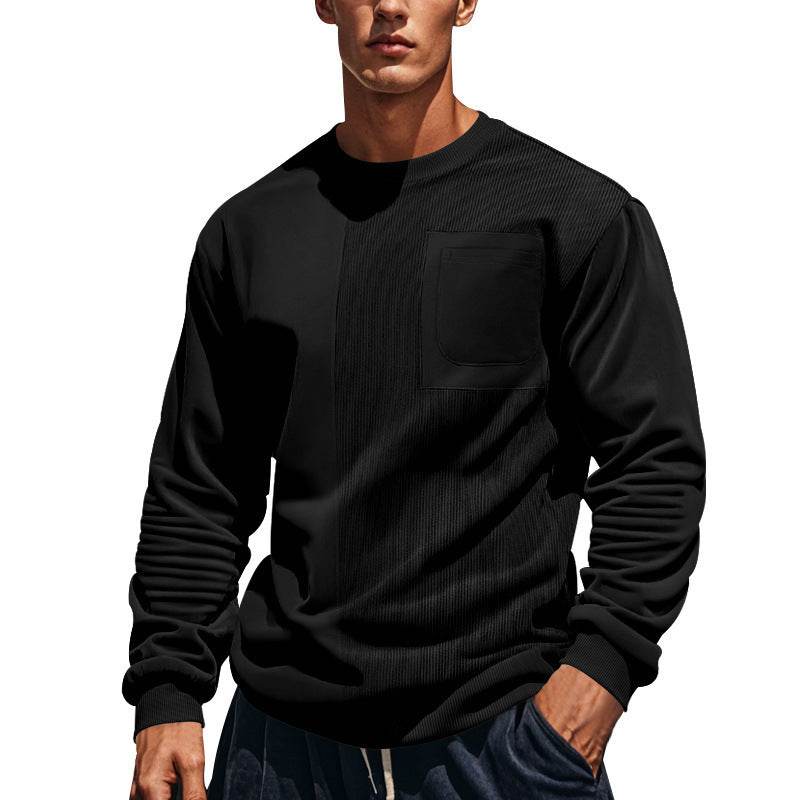 Patchwork Round Neck Men's Casual Sweatshirt - MYLUXURY LANE ENTERPRISE