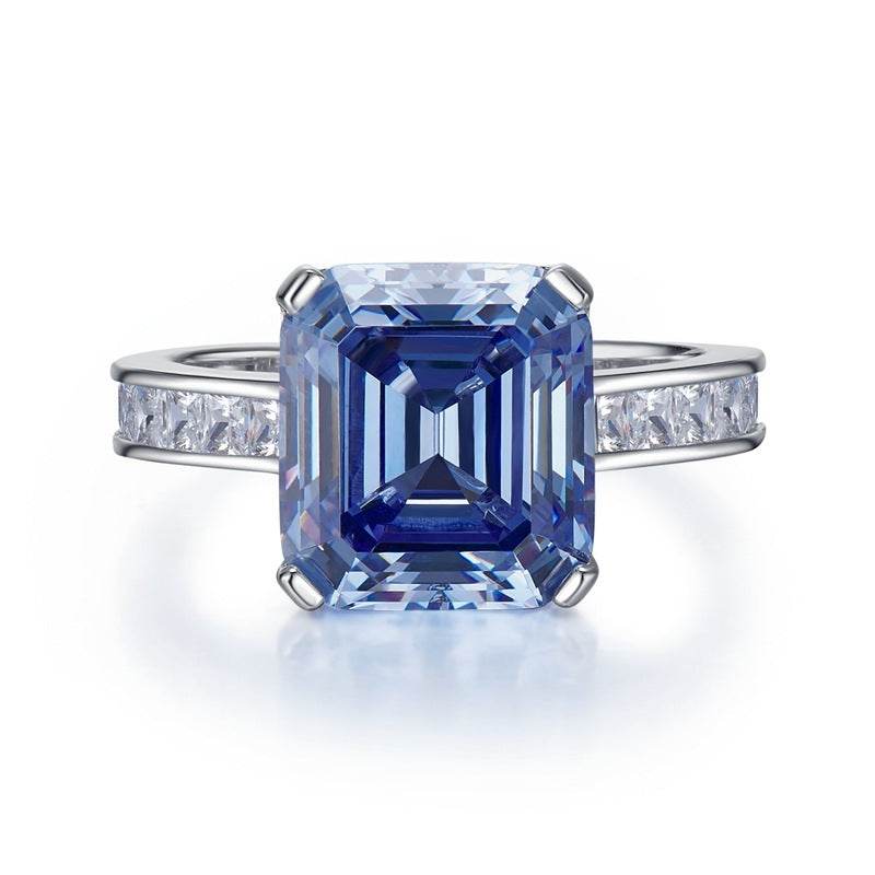 S925 Silver Blue Gray High Carbon Rhinestone Ring - MYLUXURY LANE ENTERPRISE