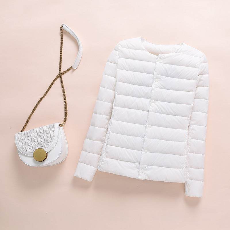 Collarless Lightweight And Convenient Round Neck Slim Short Down Jacket - MYLUXURY LANE ENTERPRISE
