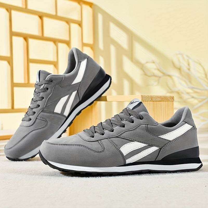 Stylish Men's Low-Top Sneakers - Breathable PU Upper, Soft Fabric Inner & Insole, Durable Rubber Sole - Comfortable, Versatile, and Water-Resistant Shoes for Daily Life, Fitness, and Casual Sports - MYLUXURY LANE ENTERPRISE