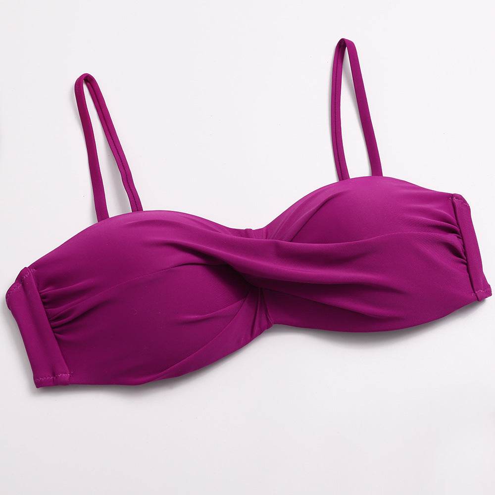 European And American Solid Color Split Women's Swimsuit - MYLUXURY LANE ENTERPRISE