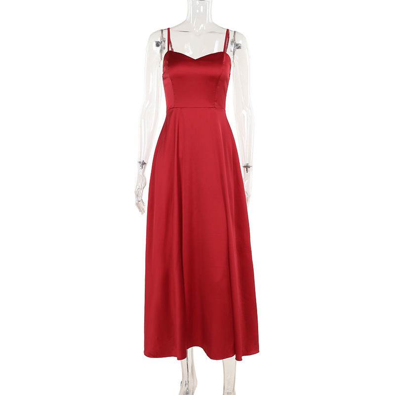 Summer Slim Satin Strap Women Dress - MYLUXURY LANE ENTERPRISE