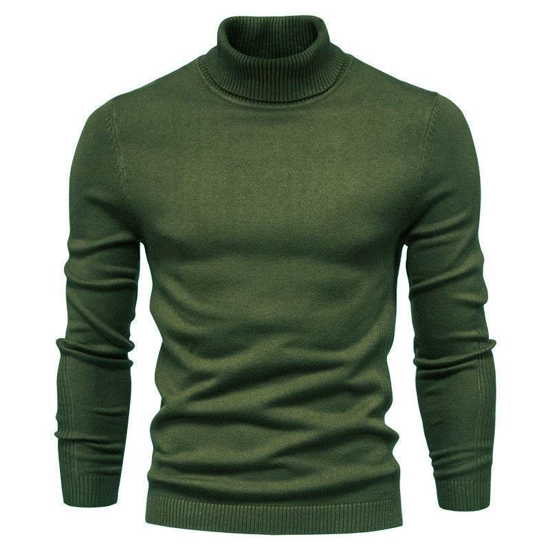 Men's Solid Color Slim Pullover Turtleneck Sweater Winter Casual Tops Clothing - MYLUXURY LANE ENTERPRISE