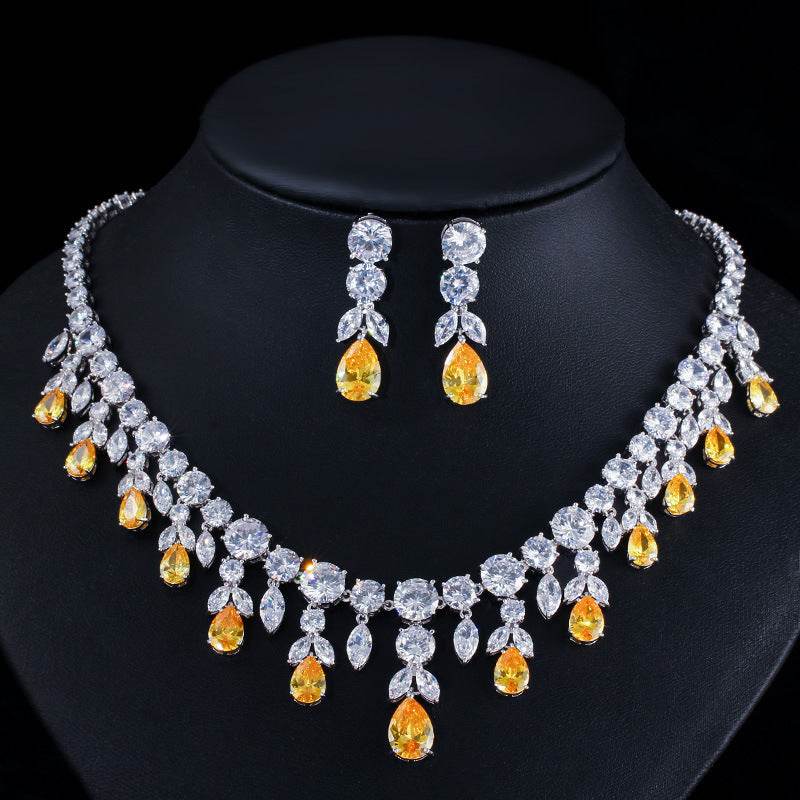Luxury Water Drop Big Suit Super Flash AAA Zircon Bridal Party Dress High-end Accessories - MYLUXURY LANE ENTERPRISE