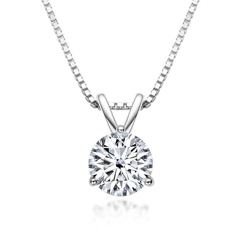 Genuine Three-claw Moissanite Pendant D Color - MYLUXURY LANE ENTERPRISE