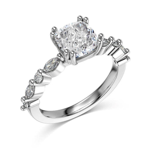 S925 Sterling Silver Fat Square Ice Flower Cut 8A White Horse Eye Round Zirconium Inlaid Fashion Design Wedding Ring - MYLUXURY LANE ENTERPRISE