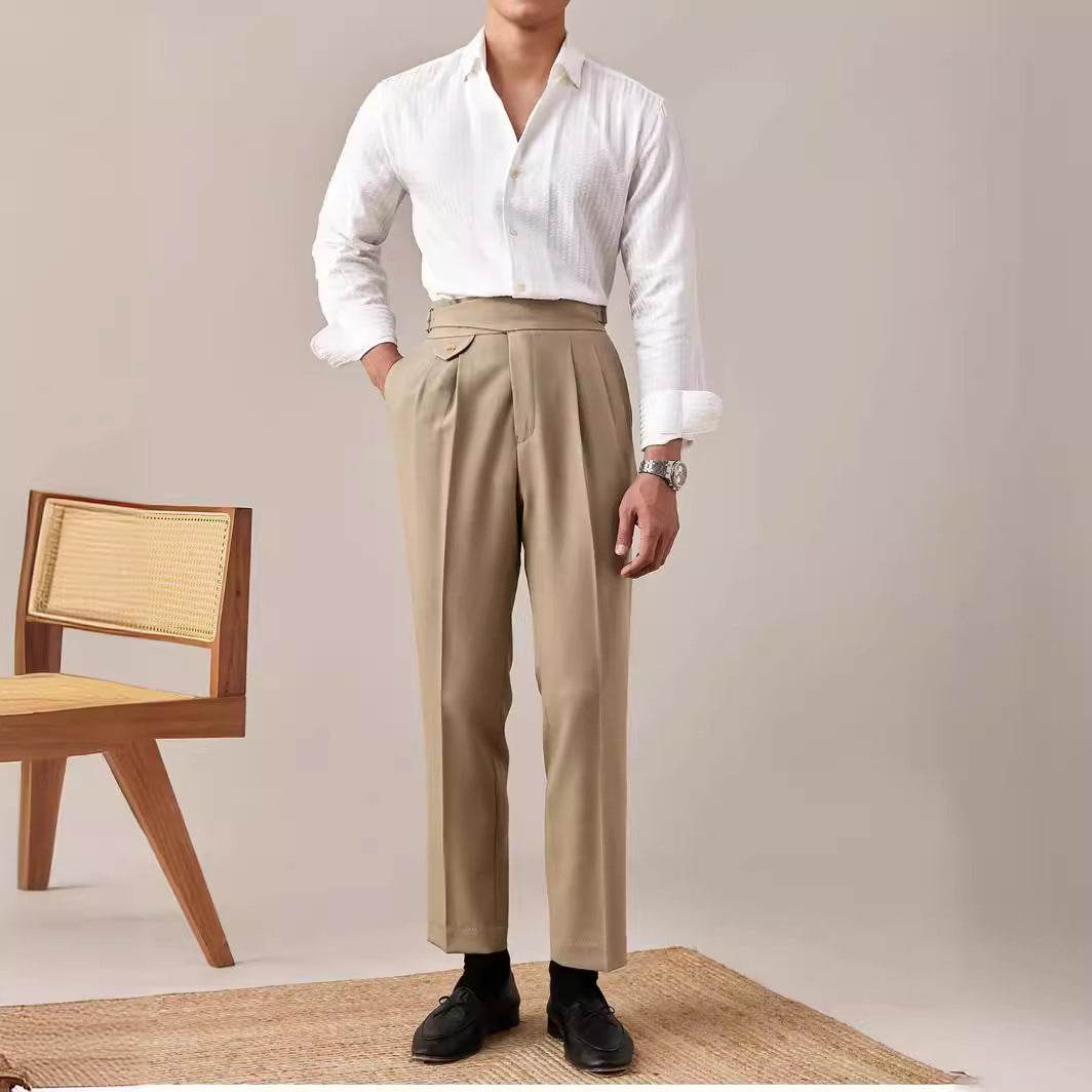 Italian One-piece Collar White Shirt Men's Long Sleeve - MYLUXURY LANE ENTERPRISE
