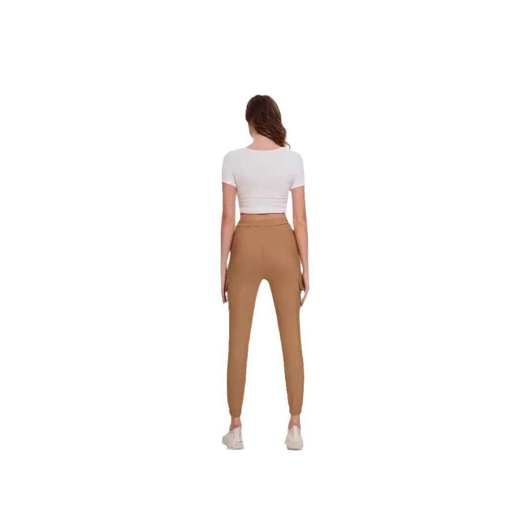 Multi-pocket Work Elegant Casual Elastic Waist Lace Up Pants - MYLUXURY LANE ENTERPRISE