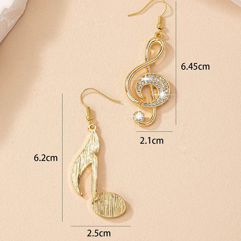 Female Gemstone Note Exaggerated Personality Earrings - MYLUXURY LANE ENTERPRISE
