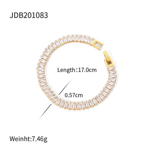French Retro Square Cubic Zircon Bracelet Necklace For Women - MYLUXURY LANE ENTERPRISE