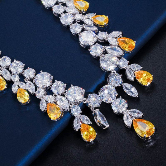 Luxury Water Drop Big Suit Super Flash AAA Zircon Bridal Party Dress High-end Accessories - MYLUXURY LANE ENTERPRISE
