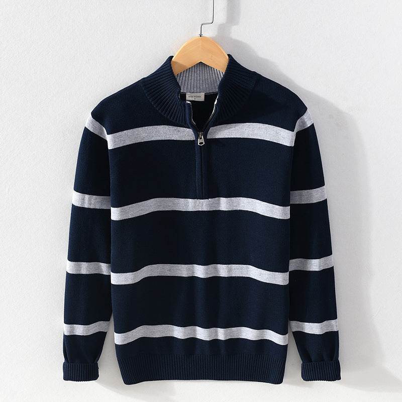 Turtleneck Men's Cotton Wool Casual Half Zipper Sweater - MYLUXURY LANE ENTERPRISE
