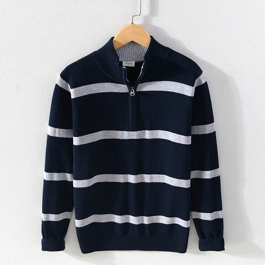 Turtleneck Men's Cotton Wool Casual Half Zipper Sweater - MYLUXURY LANE ENTERPRISE