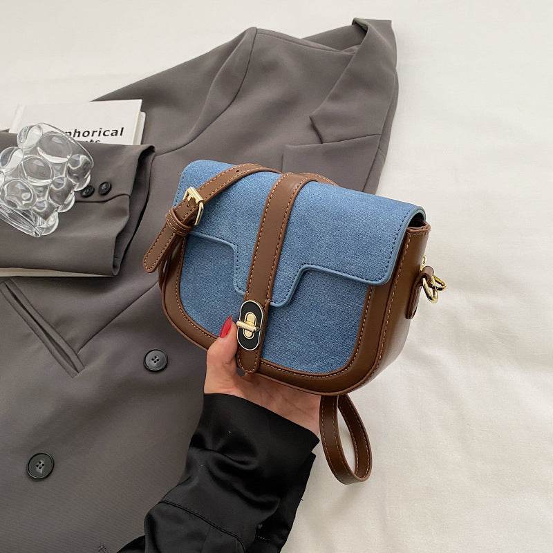 Retro Casual Bag Female Fashion Color Contrast - MYLUXURY LANE ENTERPRISE